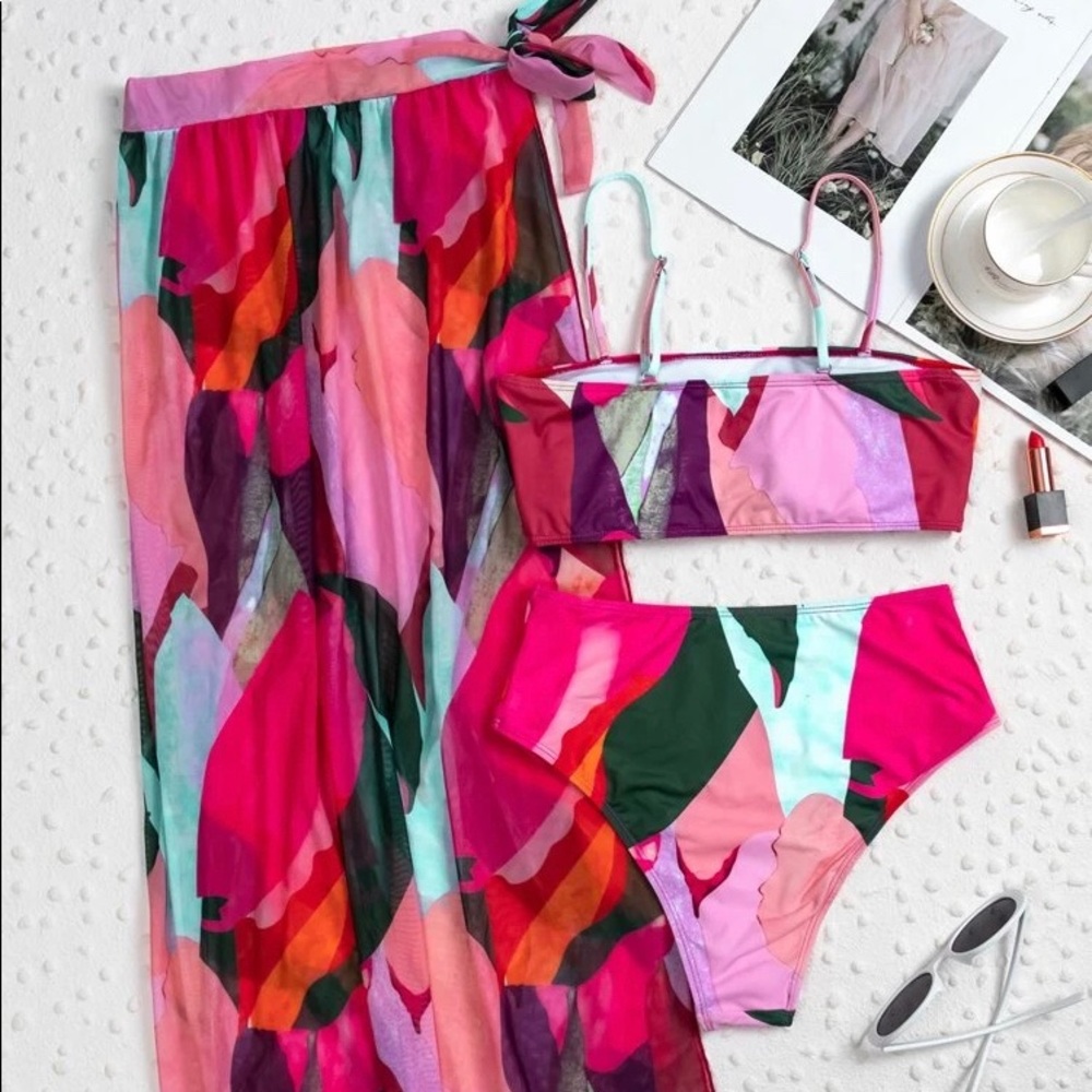 3 piece swimsuit and cover